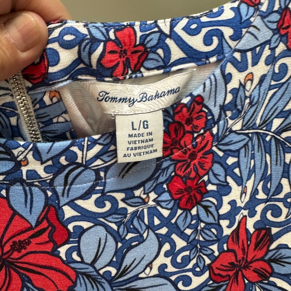 Tommy Bahama Blue and Red Floral Midi Dress - Picture 6 of 7